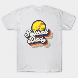 Retro Softball Dad Father's Day T-Shirt